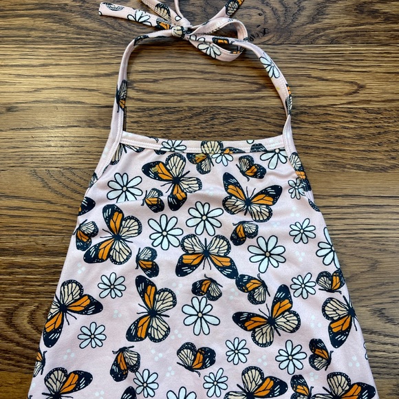 Boujee Little Babes Baby Girl Butterfly Print  Halter One Piece Romper Size 2T - Picture 2 of 11